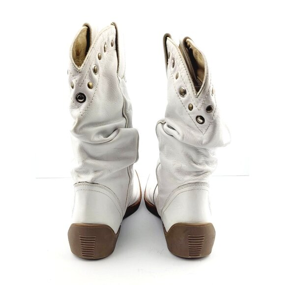 Kenneth Cole Reaction White Women's Leather Boots - Size 7.5 - Picture 3 of 8